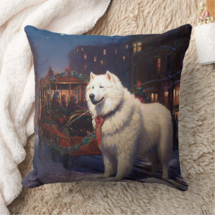 Samoyed Christmas Festive Season Cushion