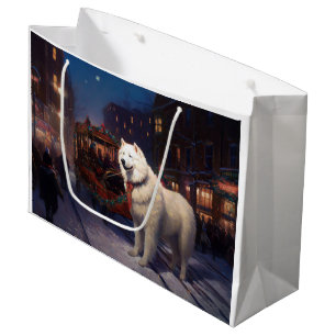 Samoyed Christmas Festive Season Large Gift Bag