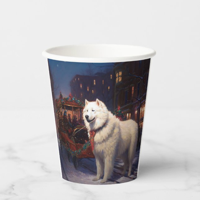 Samoyed Christmas Festive Season  Paper Cups (Front)