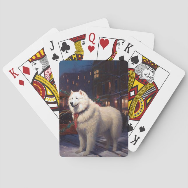 Samoyed Christmas Festive Season  Playing Cards (Back)