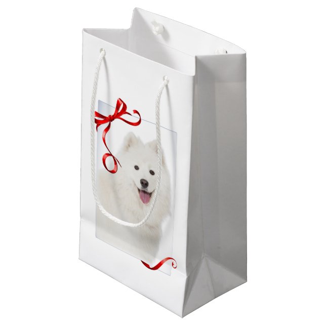 Samoyed Christmas Gift Bag (Front Angled)