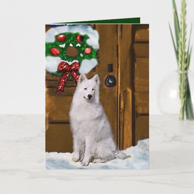 Samoyed Christmas Gifts Holiday Card (Front)