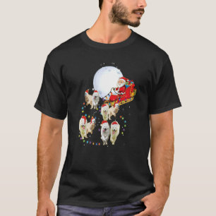 Samoyed Christmas Santa Sleigh  Dog  Xmas T-Shirt