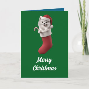 Samoyed Christmas Stocking Card