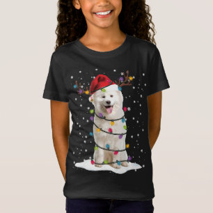 Samoyed Christmas Tree Light Pajama Dog Lover Xmas T-Shirt