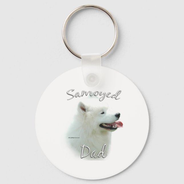 Samoyed Dad 2 Key Ring (Front)