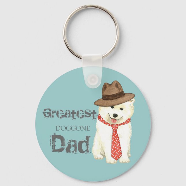 Samoyed Dad Key Ring (Front)