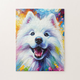 Samoyed Dog Acrylic Print Dog Lover Gift Jigsaw Puzzle