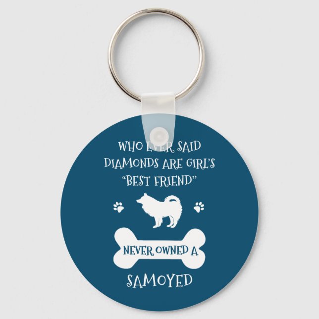 Samoyed Dog Best Friend Key Ring (Front)