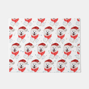 Samoyed Dog Breed Christmas Stars Doormat