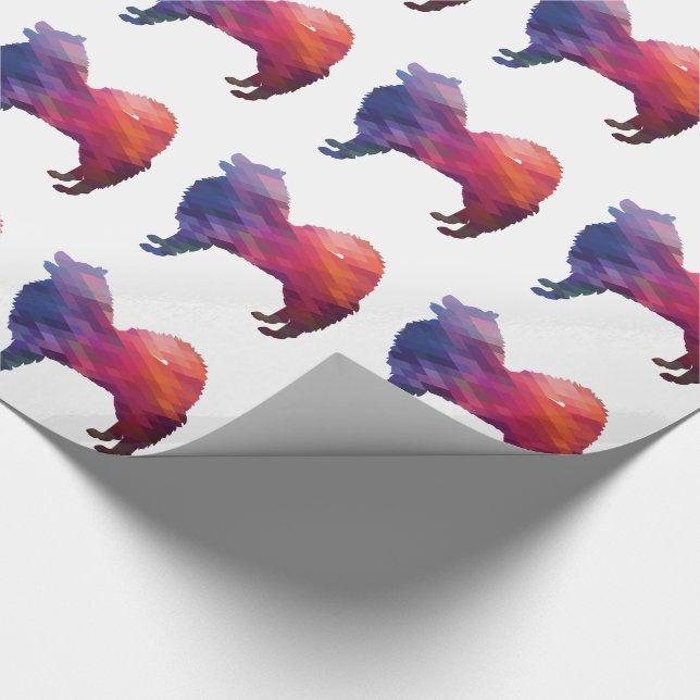 Samoyed Dog Breed Geo Silhouette Purple Wrapping Paper (Corner)