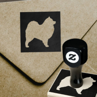 Samoyed Dog Breed Silhouette Rubber Stamp