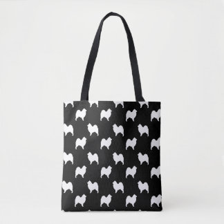 Samoyed Dog Breed Silhouettes Patterned Tote Bag