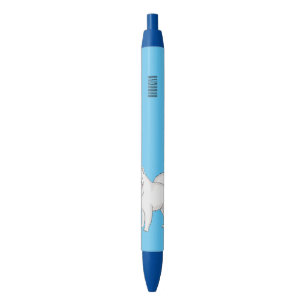 Samoyed dog cartoon illustration black ink pen