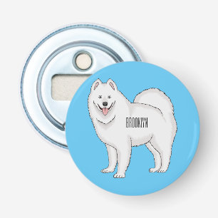 Samoyed dog cartoon illustration  bottle opener