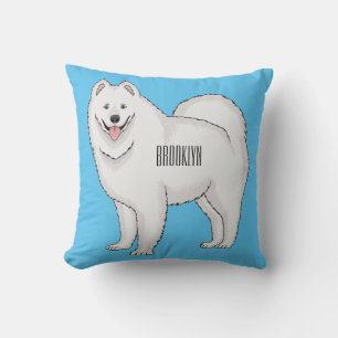Samoyed dog cartoon illustration cushion