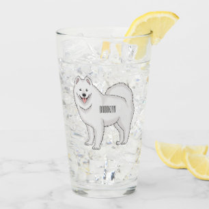 Samoyed dog cartoon illustration glass