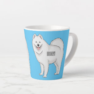 Samoyed dog cartoon illustration latte mug