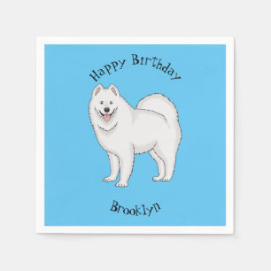 Samoyed dog cartoon illustration  napkin
