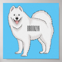 Samoyed dog cartoon illustration 