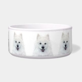 Samoyed Dog Ceramic Pet Bowl by miart