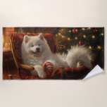 Samoyed Dog Christmas Festive  Beach Towel<br><div class="desc">Perfect for dog lovers and dog moms. This festive theme captures the joy and spirit of the season, featuring playful and endearing canine illustrations adorned with holiday accents. Ideal as a gift for dog lovers, adding a charming touch to Christmas decor and presents. Celebrate the season with a design that...</div>