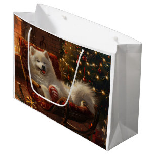 Samoyed Dog Christmas Festive  Large Gift Bag