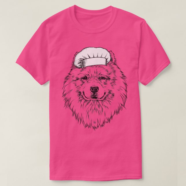 Samoyed Dog Cook Chef Funny Cooking T-Shirt (Design Front)
