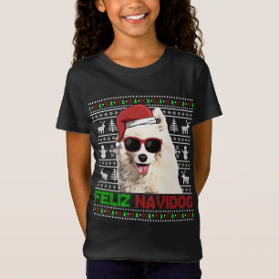 Samoyed Dog Feliz Navidog Funny Christmas T-Shirt