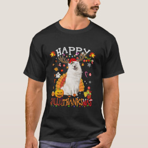 Samoyed Dog Halloween Christmas Dog Happy Hallotha T-Shirt