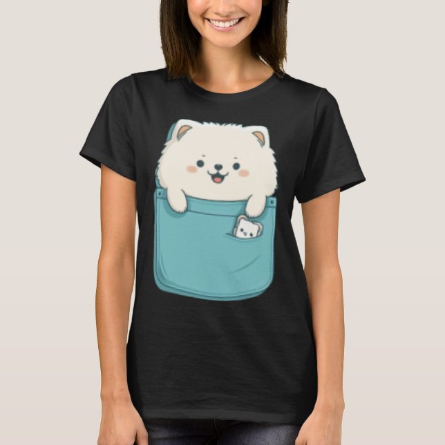 Samoyed Dog in your Pocket Dog   3 T-Shirt (Front)