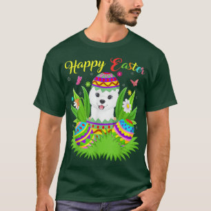 Samoyed Dog Lover Floral Easter Egg Funny Samoyed T-Shirt