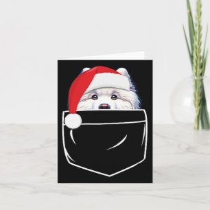 Samoyed Dog Santa Hat Christmas Pocket Fun Xmas Card
