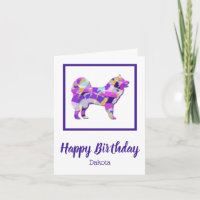Samoyed Dog Silhouette Cute Purple PY&B