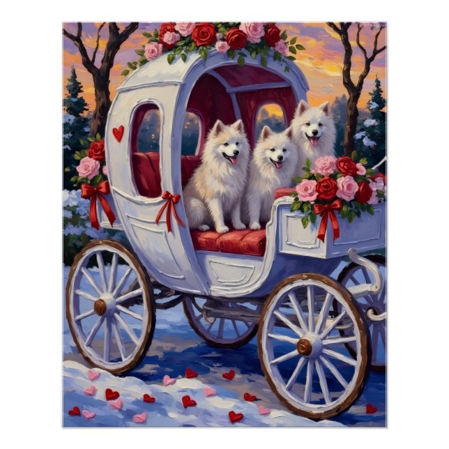 Samoyed Dog Valentine's Day  Poster (Front)