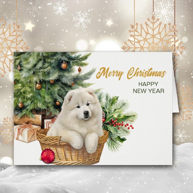 Samoyed Dog Wicker Basket Christmas Tree (Creator Uploaded)