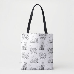 Samoyed dogs pattern tote bag