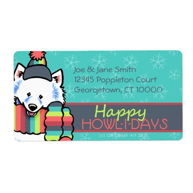Samoyed Eskie Happy Howlidays (Front)