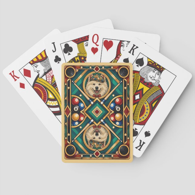 Samoyed, Geometric Mosaic Playing Cards (Back)