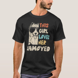 Samoyed Girl Cool Vintage Retro For Dog Mum T-Shirt