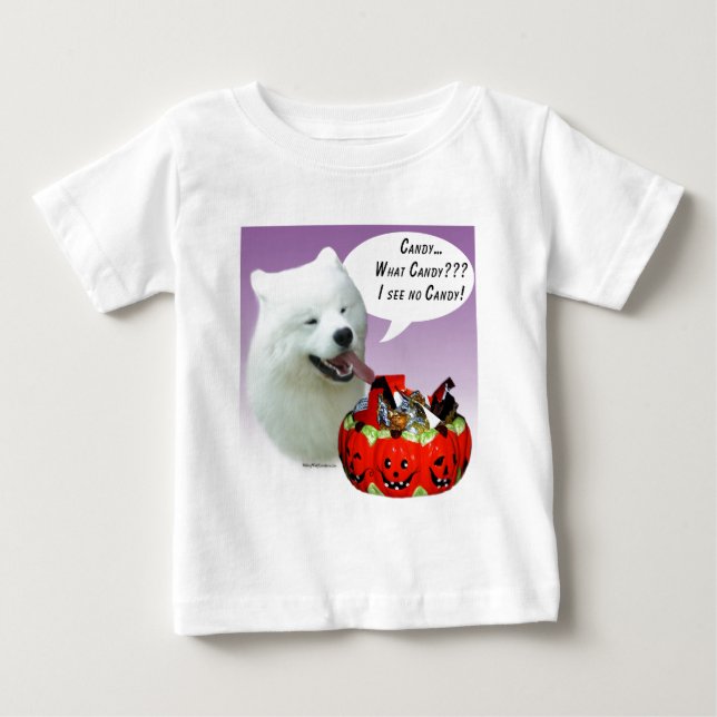 Samoyed Halloween Candy Baby T-Shirt (Front)