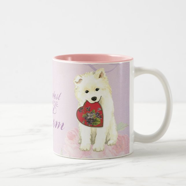 Samoyed Heart Mum Two-Tone Coffee Mug (Right)