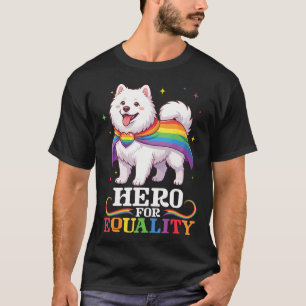 Samoyed Hero For Equality Lgbt Rainbow Pride Dog T-Shirt