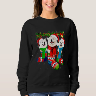 Samoyed In Christmas Socks Swea Sweatshirt