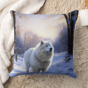 Samoyed Let It Snow Christmas Cushion