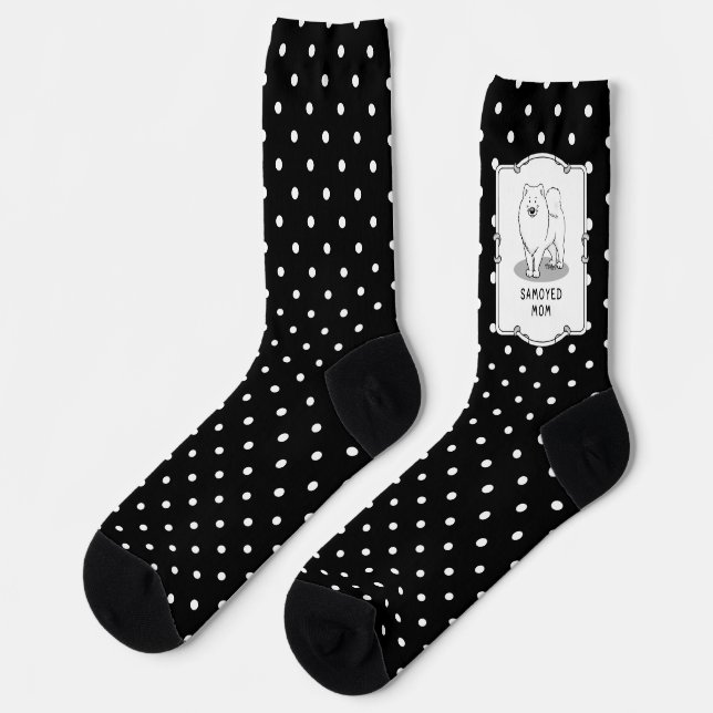Samoyed Mum (white) Cute Funny Dog Mum Socks (Left)