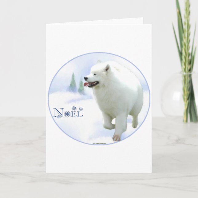 Samoyed Noel Holiday Card (Front)