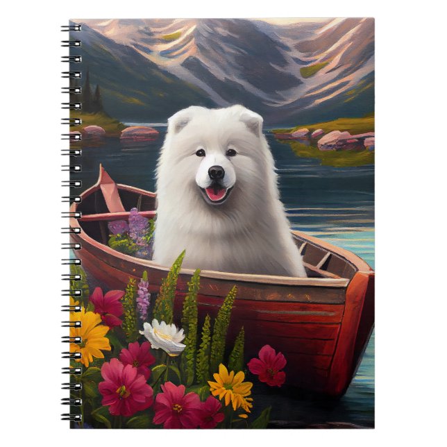Samoyed on a Paddle: A Scenic Adventure Notebook (Front)