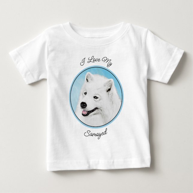 Samoyed Painting - Cute Original Dog Art Baby T-Shirt (Front)