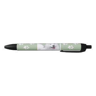 Samoyed Painting - Cute Original Dog Art Black Ink Pen